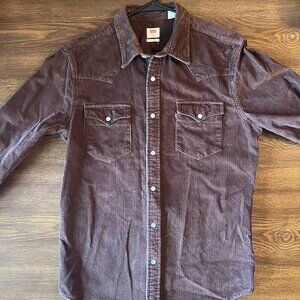 Levi's Corduroy classic standard fit western shirt, brown, Men's medium